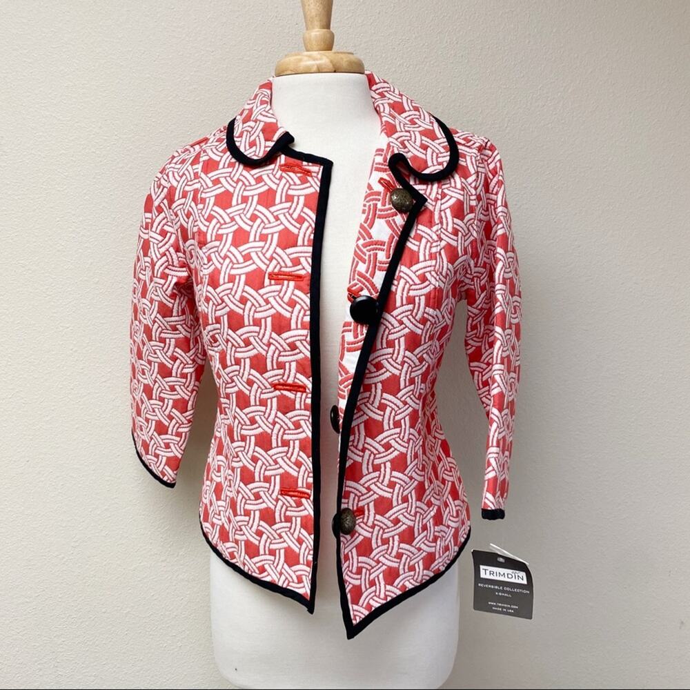 Trimdin Reversible Button Up Jacket Coral Size XS